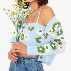 Callahan Meg Sweater Set Blue Daisy Never Worn